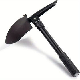 1pc Portable Foldable Camping Shovel - Multifunctional Hiking Tool for Entrenching, Digging, and Cleaning (Color: Black) 1pc Portable Foldable Camping Shovel - Multifunctional Hiking Tool for Entrenching, Digging, and Cleaning (Color: Black)